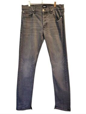 Hudson | Mens Sartor Relaxed Skinny Jeans Gray Charcoal Wash